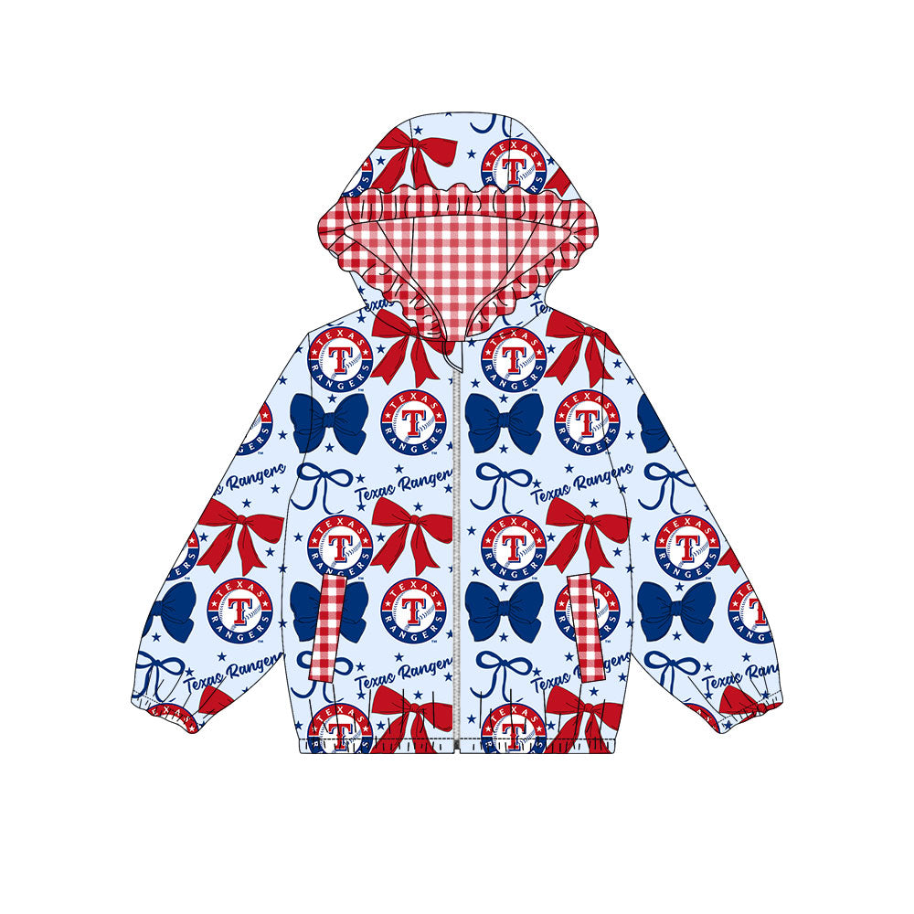 1002-Custom moq 8 mix size milk silk summer team baby girls clothes bow red and blue hooded long sleeve top-25.10.9