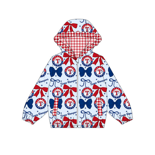 1002-Custom moq 8 mix size milk silk summer team baby girls clothes bow red and blue hooded long sleeve top-25.10.9