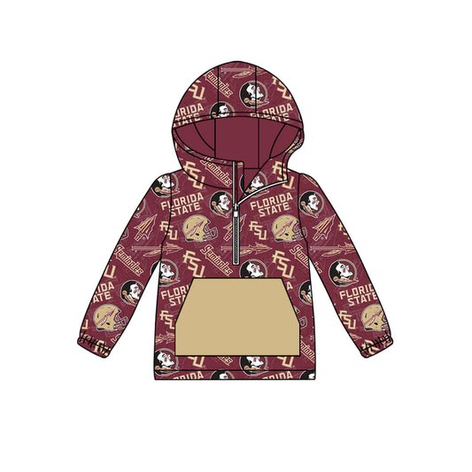 custom moq 5 tat about 6-8week Maroon Human Head Hood Zipper Yellow Long Sleeve Pullover