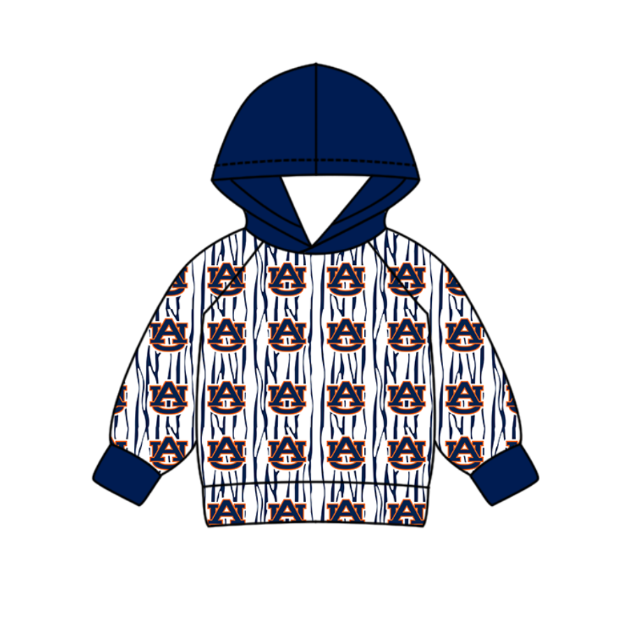 Custom moq 5 mix size milk silk summer team baby boys clothes blue hooded long sleeve top-25.10.30