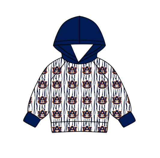 Custom moq 5 mix size milk silk summer team baby boys clothes blue hooded long sleeve top-25.10.30