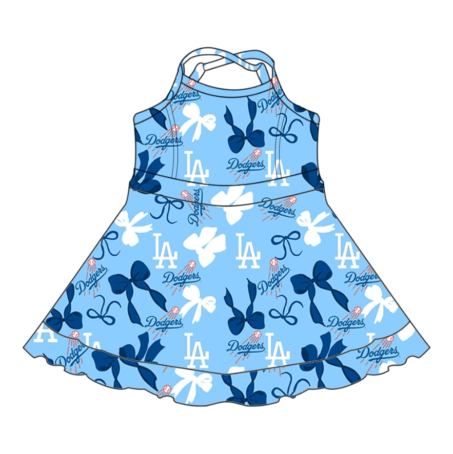 Custom moq 5 mix size baby kids clothing sport team  team  blue color