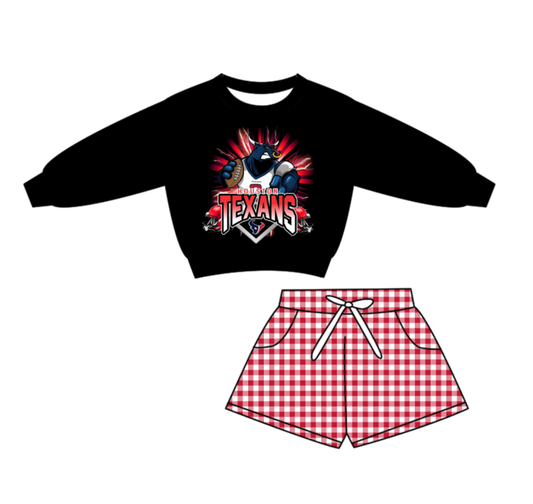 Custom moq 5 mix size milk silk summer teams baby boys clothes black long sleeve shorts sets-25.10.28
