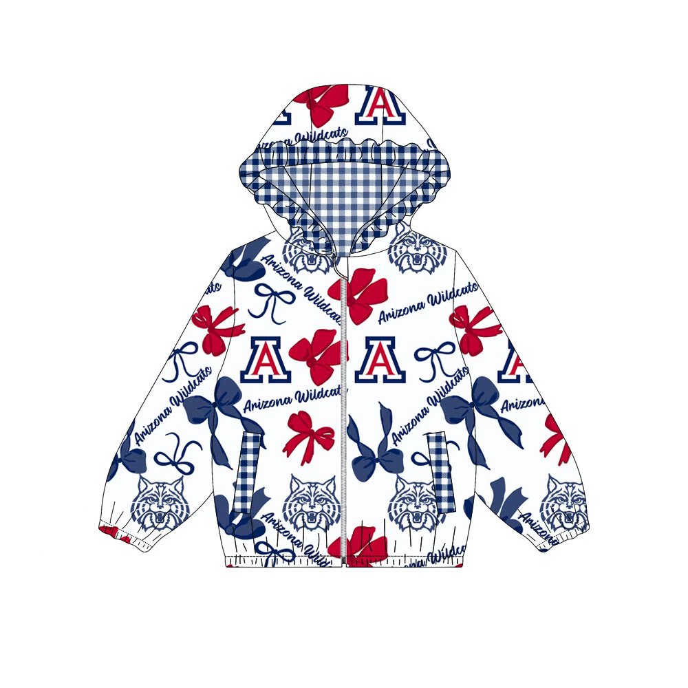 Custom moq 8 mix size milk silk summer team baby girls clothes bow blue and red hooded long sleeve top-25.9.27