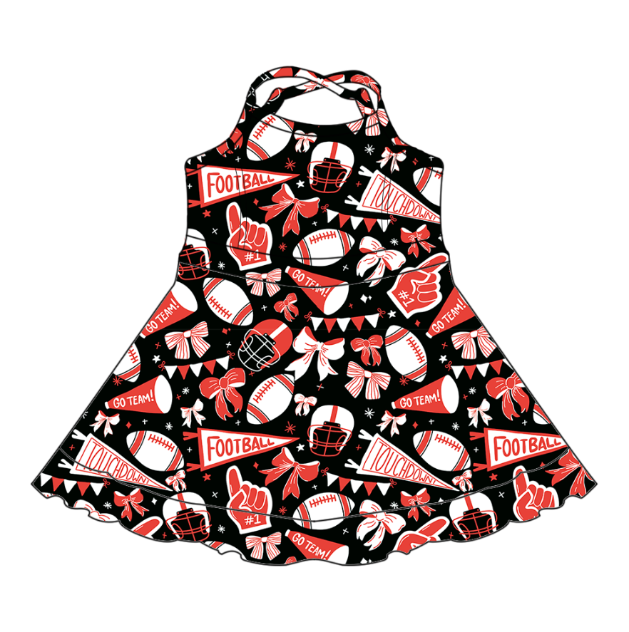 Custom moq 5 each style eta 6-7weeks baby girl clothes team sleeveless dress-25.7.22