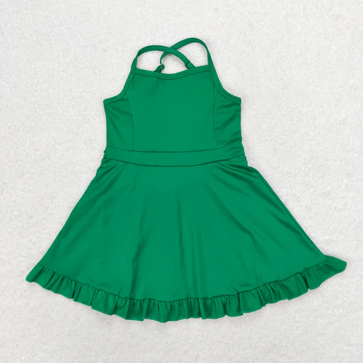 RTS NO MOQ Solid color yoga wear suspender dress