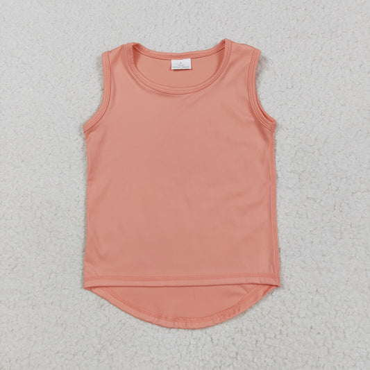 RTS NO MOQ GT0984 Solid orange sleeveless yoga top