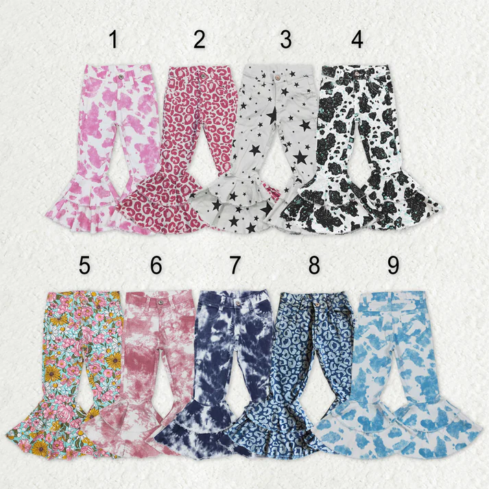 RTS NO MOQ Sibling Baby Girls Clothes Jeans: Flared & Ripped