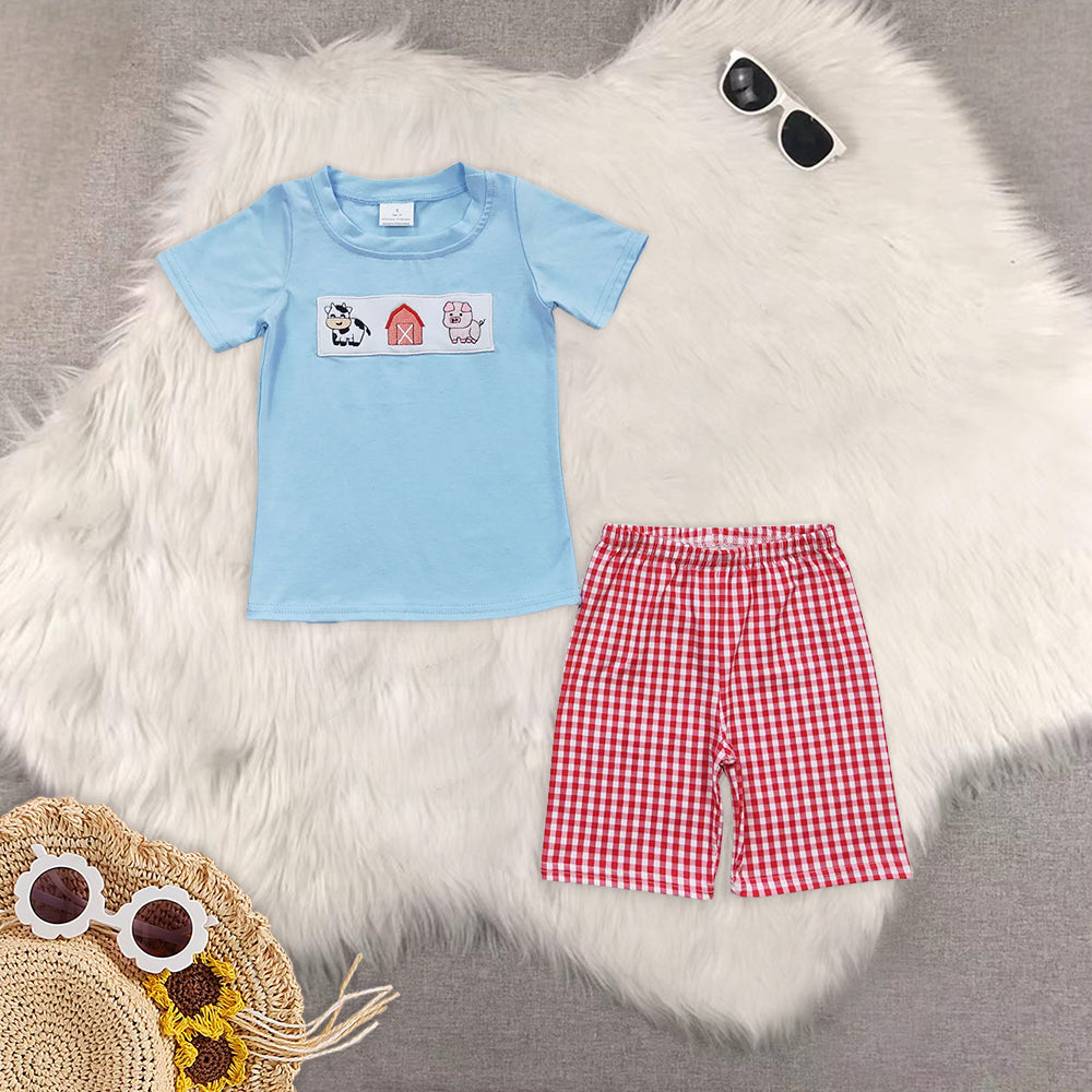 RTS NO MOQ Girls Boys embroidery Clothes Sets and romper