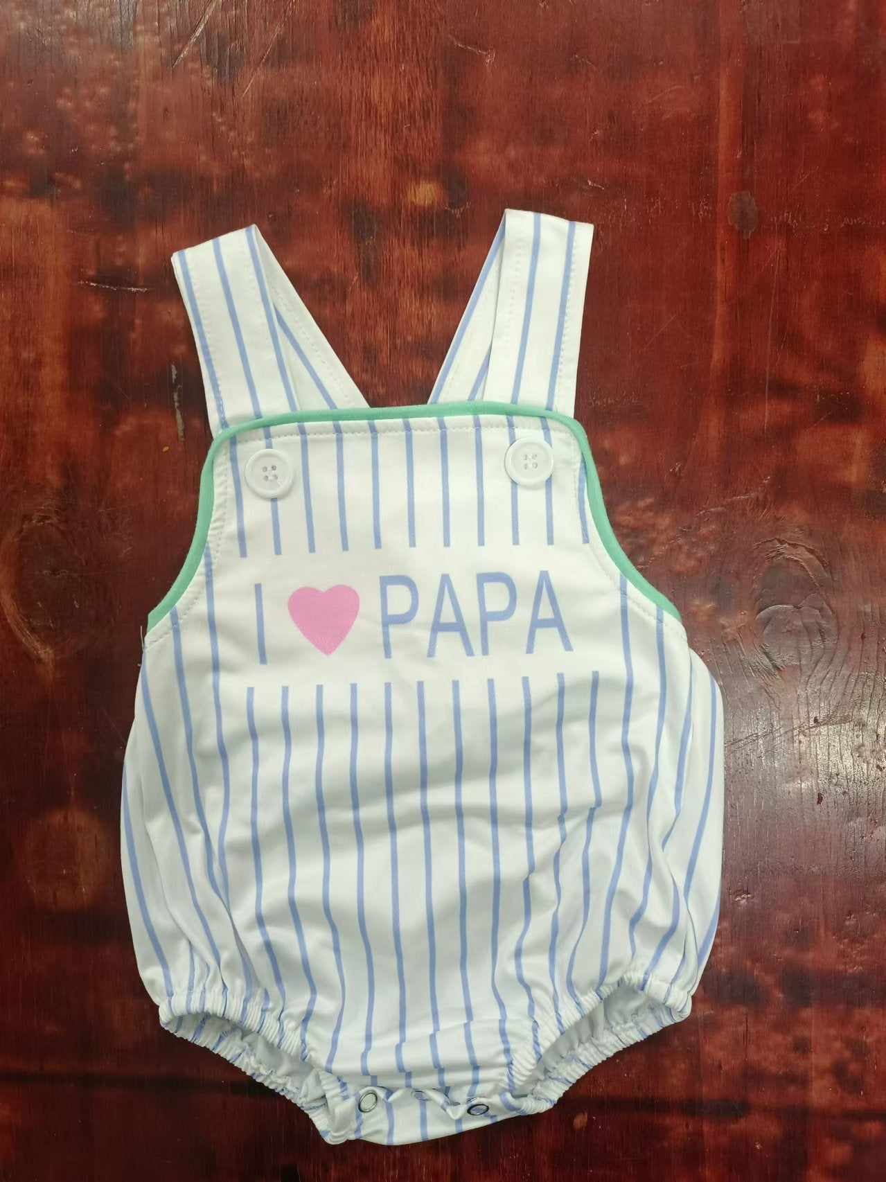 custom moq 5 eta 5weeks mix size baby boys clothesl love papa green vest summer Romper