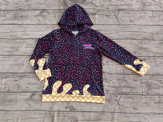 Custom moq 3 eta 6-7weeks kids clothes team dark blue hooded long sleeve top