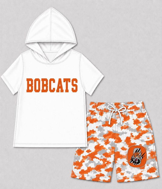 custom moq 5 mix size BAMA03 Baby Kids Short Sleeve Hooded Top Camouflage Shorts Two Piece Casual Outfit