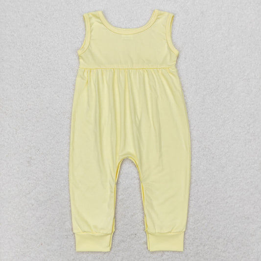 RTS no moq SR1447 boys Yellow sleeveless bodysuit