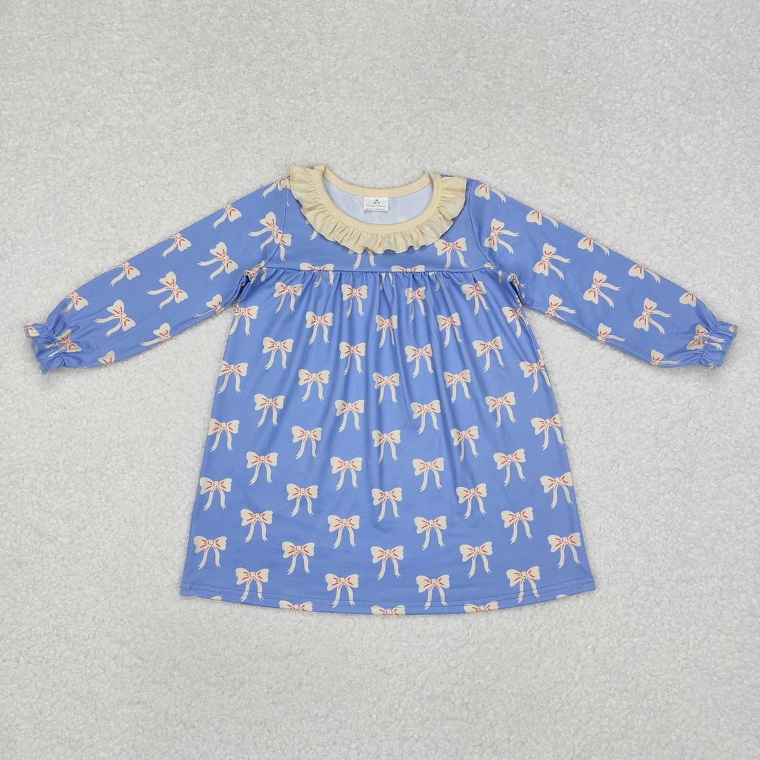 RTS NO MOQ Sibling baby girl clothes floral bow long sleeve dresses