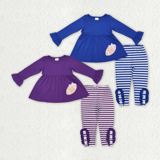 RTS NO MOQ BLP0139+GLP0344 Baby Girls Rugby Long Sleeve Pants Set
