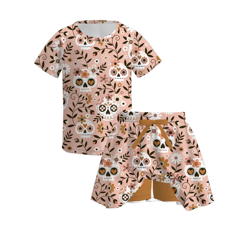 Custom moq 5 each style eta 6-7weeks baby girl short sleeve shorts set and dress and adult pants