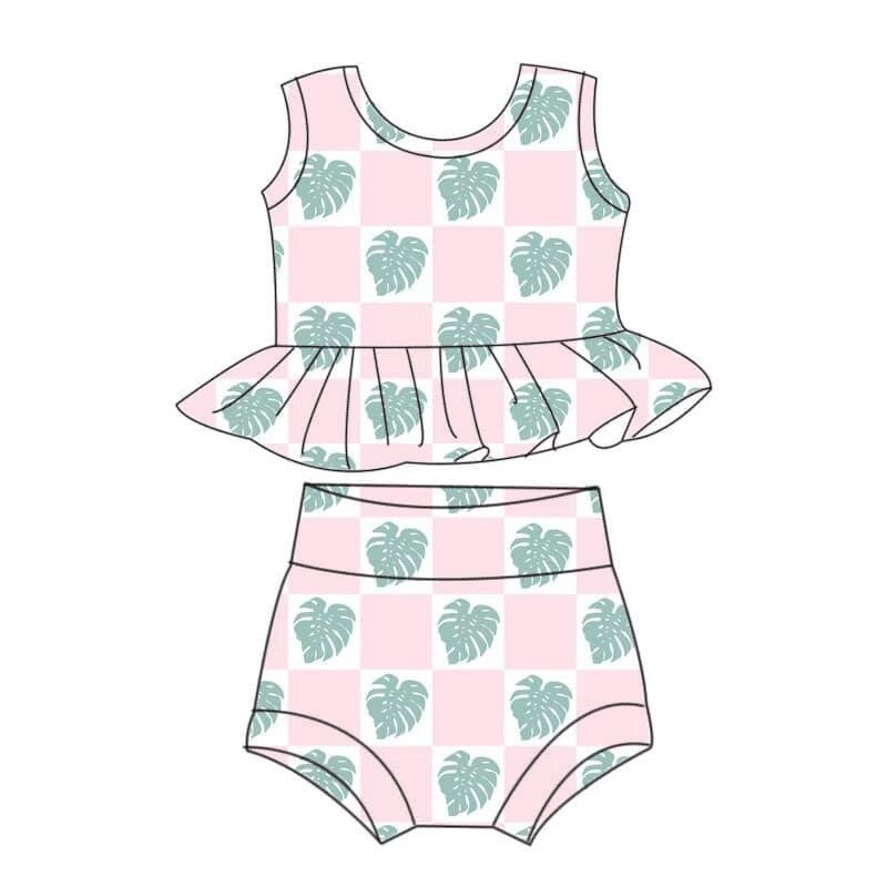custom moq 3 eta 4-5weeks baby girls clothes sleeveless briefs summer sets