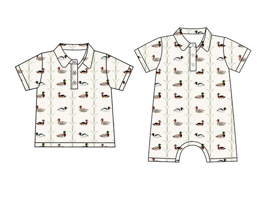 3.17 custom each style moq 5eta 4-6week Sibling Sister duck baby boy rompers and top match family design