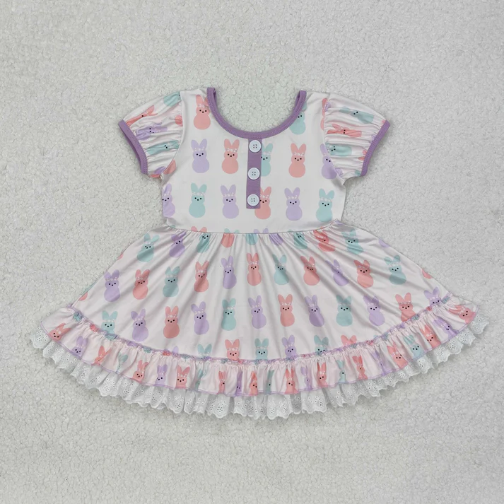 RTS NO MOQ Easter short-sleeved dress and long-sleeved pants set