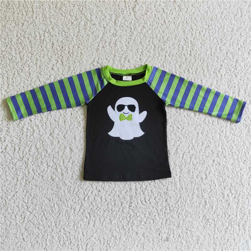 RTS NO MOQ（In Stock ) BT0066 Embroidered Halloween long-sleeved top