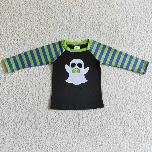 RTS NO MOQ（In Stock ) BT0066 Embroidered Halloween long-sleeved top