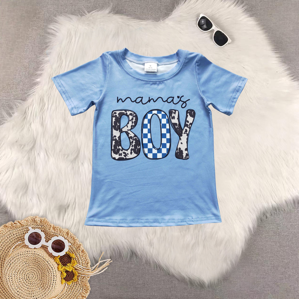 RTS NO MOQ baby boys clothes camouflage MAMA BOY short-sleeved tops