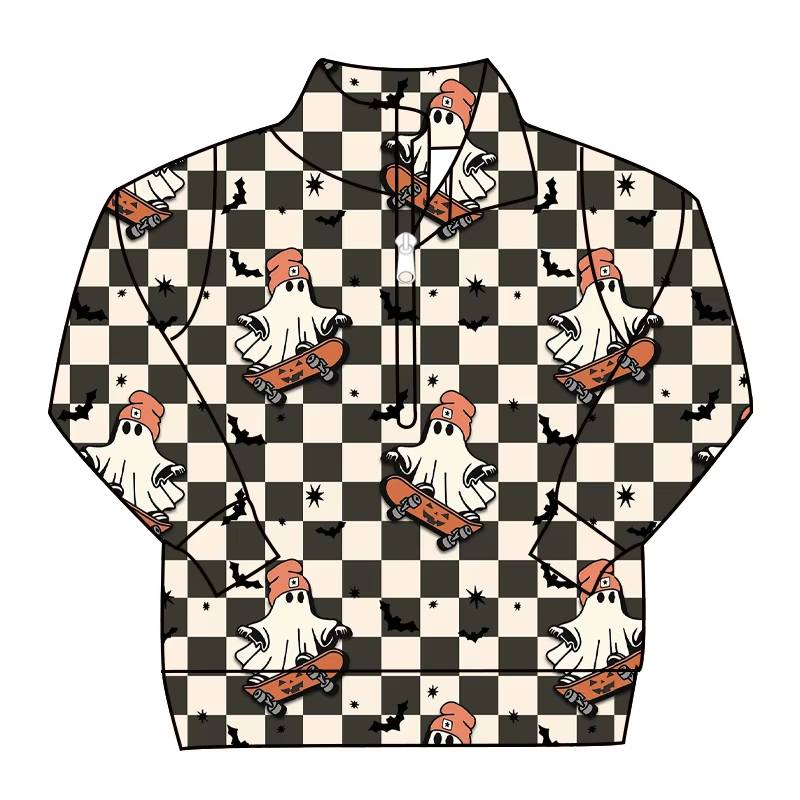 Custom moq 5 each style eta 6-7weeks baby girl clothes ghost long sleeve top-25.7.26
