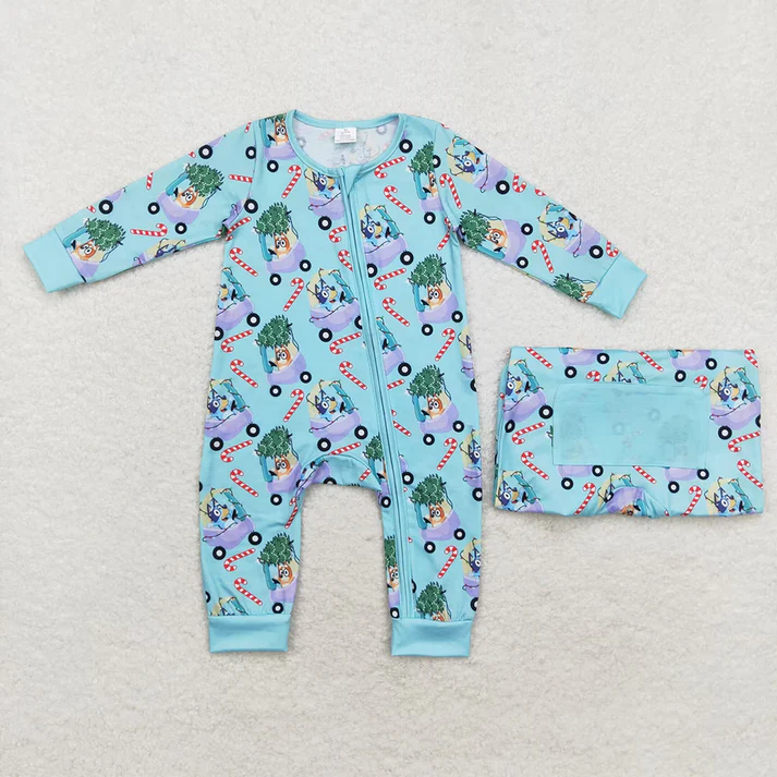 RTS NO MOQ Adult and Baby Girls Christmas Dogs Candy Pajamas Clothes Sets
