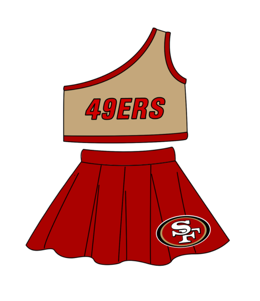 Custom moq 5 each style eta 6-7weeks baby girl clothes team red sleeveless skirts sets-25.8.26
