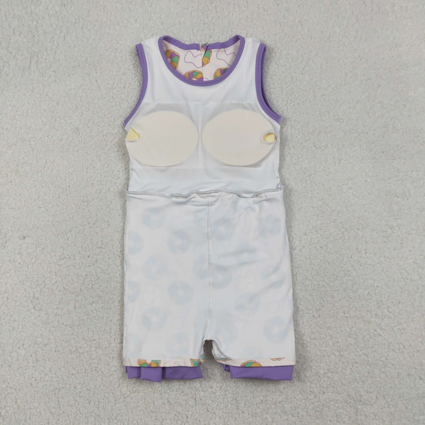 RTS NO MOQ（In Stock) Carnival Necklace Donut Beige Yoga Pleated Sleeveless Dress