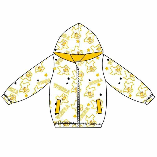 Custom moq 5 mix size milk silk summer teams baby boys clothes yellow hooded long sleeve top-25.9.6
