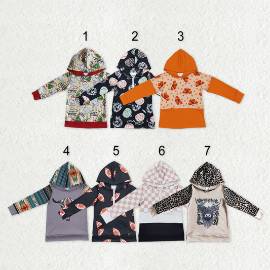 RTS NO MOQ Sibling baby girl boy clothes hooded long-sleeved tops