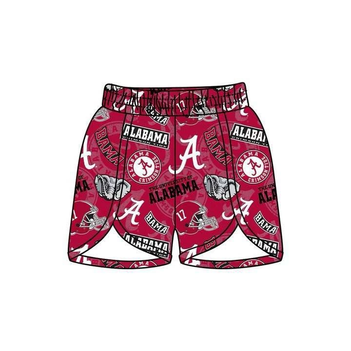 Custom moq 5 mix size milk silk baby boy clothes team brick red summer shorts-25.8.1