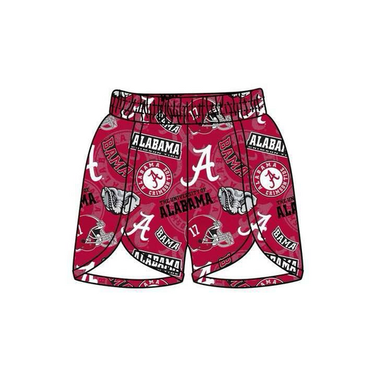 Custom moq 5 mix size milk silk baby boy clothes team brick red summer shorts-25.8.1