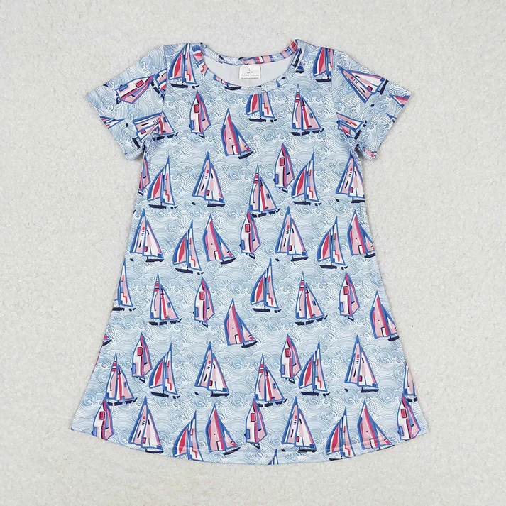 RTS NO MOQ Baby Girl Clothes Short-sleeved dress
