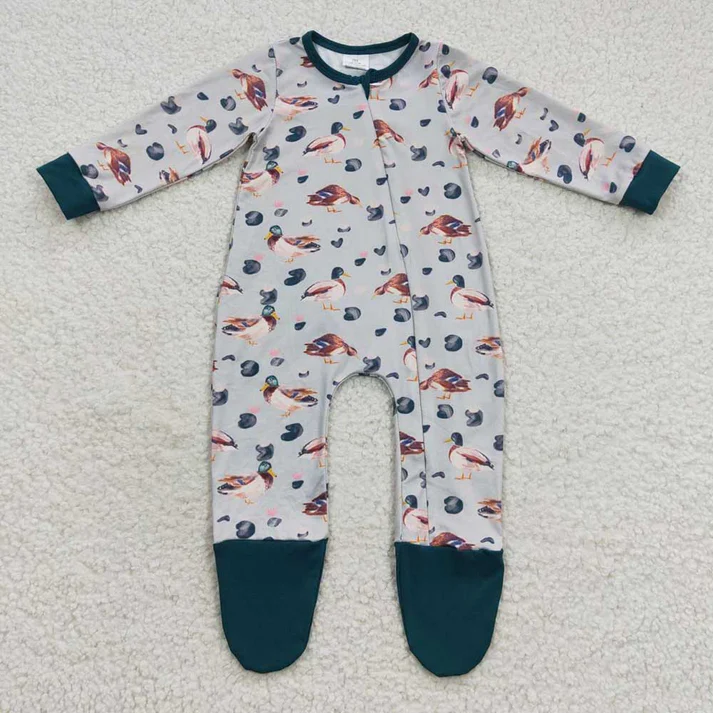 RTS Sibling baby boy clothes duck long Sleeve pants sets and rompers