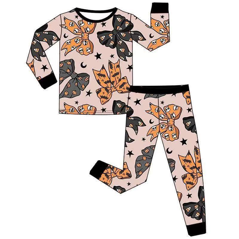 Custom moq 5 each style eta 6-7weeks baby boy clothes bow long sleeve pants and romper
