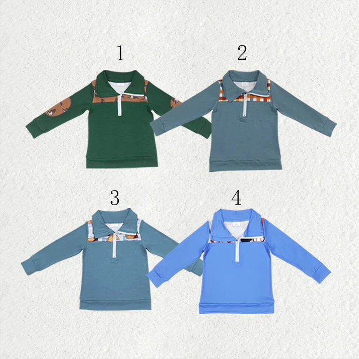 RTS NO MOQ Sibling Baby boy clothes duck baseball  pullover long sleeve tops