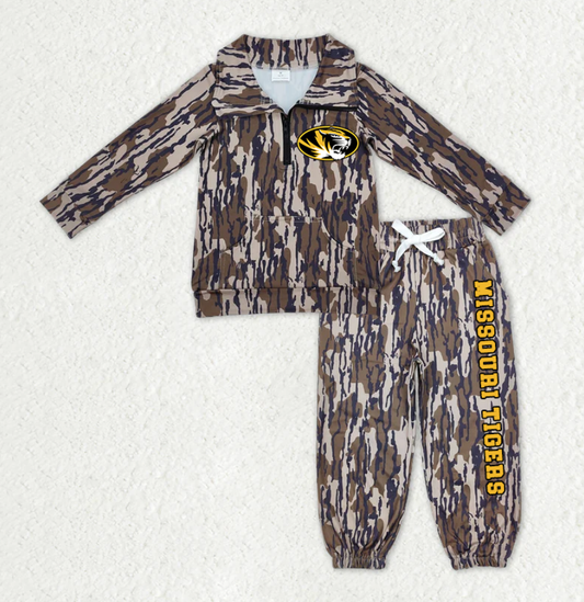 Custom moq 5 mix size milk silk summer teams baby boys clothes camouflage long sleeve pants sets-25.11.12
