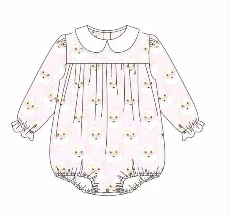 5.11custom each style moq 5eta 4-5week Sibling Sister cute grandpa prints pink girls set and baby romper and dress match family design