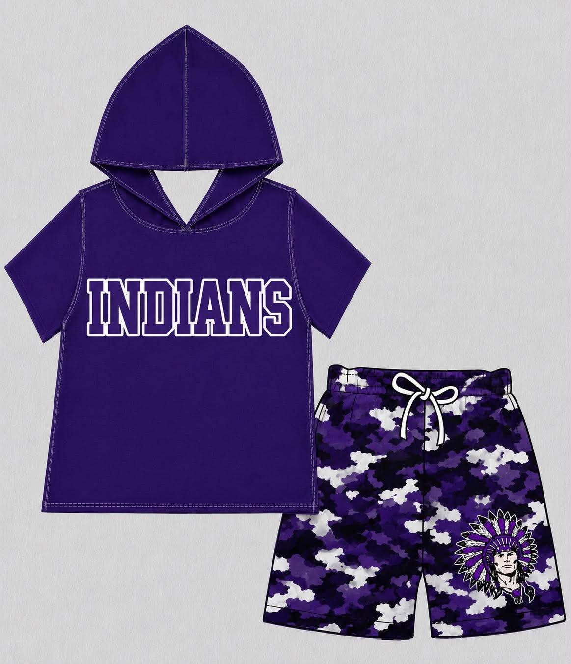 custom moq 5 mix size BAMA04 Baby Kids Short Sleeve Hooded Tee Camo Shorts Summer Outfit
