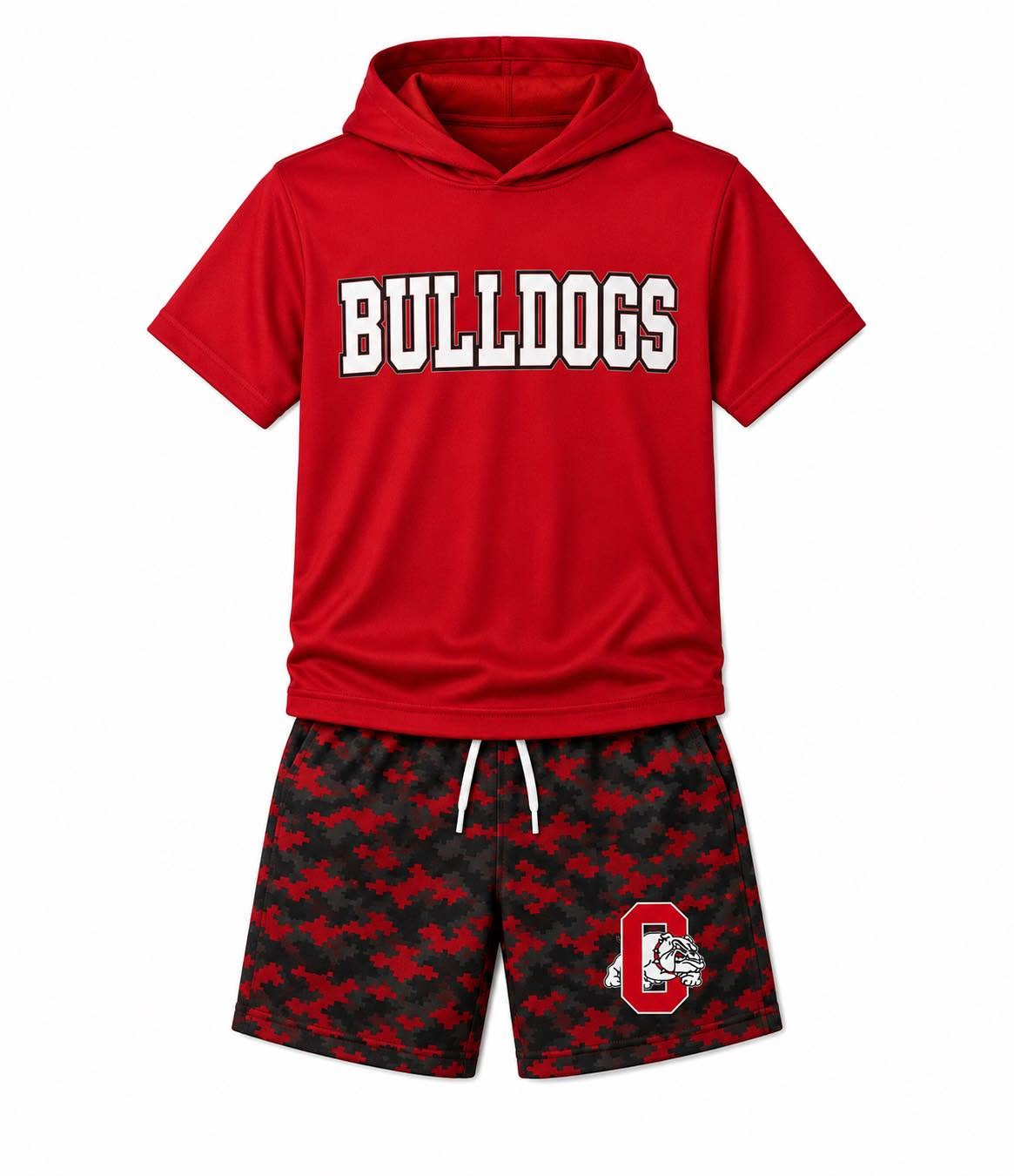 custom moq 5 mix size BAMA03 Baby Kids Short Sleeve Hooded Top Camouflage Shorts Two Piece Casual Outfit