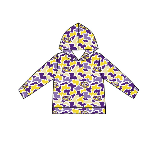 custom moq 5 mix size ATL062502 Adult And Kids Camouflage Print Long Sleeve Hooded Team Sports Tops