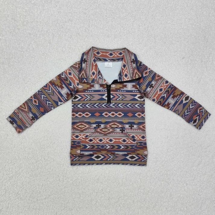 RTS NO MOQ Sibling baby boy girl clothes camouflage zipper long-sleeved tops