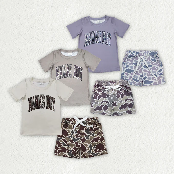 RTS Boys and girls camouflage Short Sleeve Shorts sets