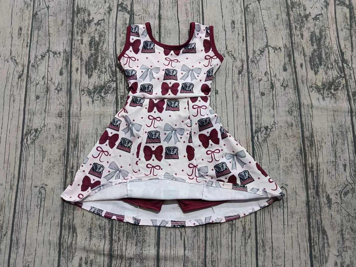4Custom moq 3 eta 6-7weeks baby girl clothes team brick red sleeveless dress-25.8.6