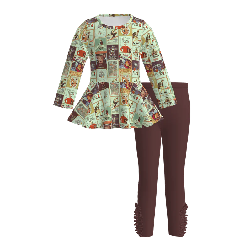 Custom moq 5 each style eta 6-7weeks baby girl clothes long sleeve pants sets 1 and sets 4-25.7.19