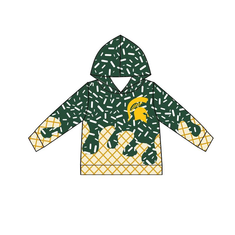 Custom moq 5 mix size  white with green and yellow sprinkles sport teams