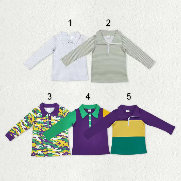 RTS NO MOQ Sibling baby girl boy clothes camouflage long-sleeved tops