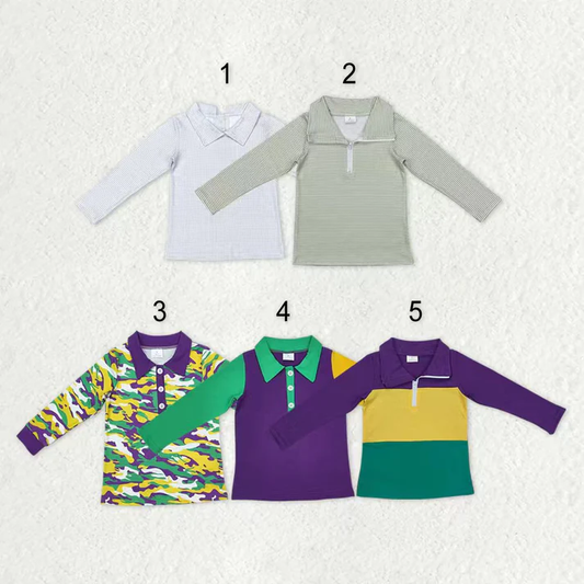 RTS NO MOQ Sibling baby girl boy clothes camouflage long-sleeved tops